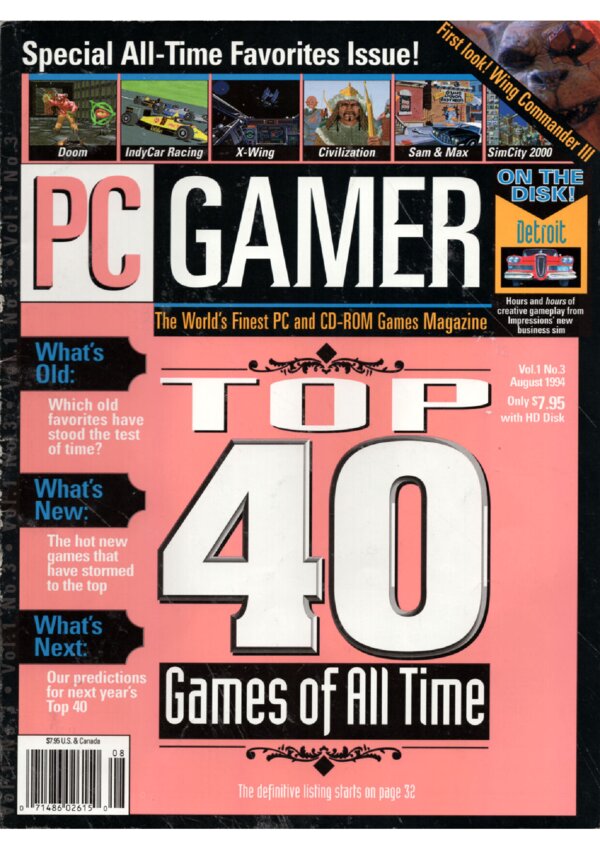 PC Gamer   Issue 003   August 1994 cover